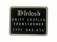 McIntosh Lab, Binghamton NY, 1-FACTORY ORIGINAL MC240 Output X-Former Decal 60s