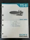 Sony TTS-81 Record Changer Player Turntable Service Manual OEM Vintage Diagrams