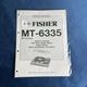 Vintage Fisher Service Manual Direct Drive Turntable MT-6335/ MT-6335C