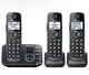 Panasonic KX-TG3833 (M) 3-Handset Black Cordless Phone System w/Answering System