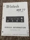 Vintage Mcintosh MR77 FM Tuner Service Manual Information Original