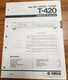 Yamaha T-420 Tuner Service Manual - Original