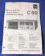 DUAL C 812 STEREO CASSETTE DECK ORIGINAL SERVICE MANUAL SCHEMATIC M999