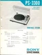 Sony Model PS-3300 Turntable System Service Manual