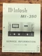 Mcintosh  MI-350 Amplifier  Service Manual *Original*