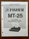 Fisher MT-25 Semi Automatic Turntable Record Player Service Manual OEM Vintage