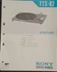 SONY TTS-82 Turntable Service Manual Original