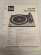 Dual Model 1226 Record Player / Turntable  Service Manual *Original*