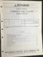 MITSUBISHI DP-504 CD Player Service Manual Original