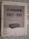 Fisher dec-100 service manual original repair book stereo tv sound adapter