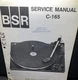 BSR C165 C-165 Turntable Service Manual Original