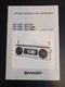 Sharp QT-12 Stereo Radio Tape Recorder Owners Manual Only QT-12S/R/B/Y/BR/BK