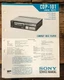 Sony CDP-101 CD Player Service Manual *Original*