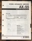 Yamaha AX-55 Amplifier Owners / User Manual *Original*