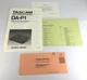 OEM Original Tascam DA-P1 Manual Brochure Data Sheets Audio Equipment Handouts