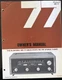 McIntosh MR-77 FM Tuner Owner's Manual *Original*