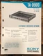 Sony TA-D900 Electronic Crossover Service Manual *Original*