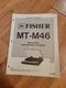 Fisher MT M46 Turntable Service Manual repair