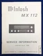 Original McIntosh MX112 / Service Information Manual -- #2
