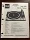 Dual 1226 Turntable Record Player Service Manual Original OEM Genuine