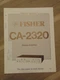 Fisher CA-2320 Service Manual Stereo Amplifier
