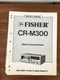Fisher CR-M300 Cassette Service Manual *Original*