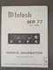 MCINTOSH MR 77 FM Tuner Service Manual D0018