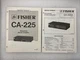 Vintage Original Fisher CA-225 Integrated Stereo Amplifier Service Manual Repair