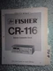 Fisher cr-116 service manual original repair book stereo tape cassette player