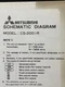 MITSUBISHI CS-2001R TV Schematic Only Original