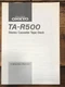 Onkyo TA-R500 Cassette Owners / User Manual *Original*