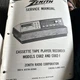 Zenith TR12 C682 Cassette Tape Player/Recorder with FM AM Radio Service Manual 