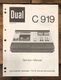 Dual Model C 919 Record Player / Turntable Service Manual *Original*