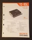 Sony TC-95L Cassette-Corder  Recorder Portable Service Manual.  Japan 