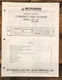 Mitsubishi DP-105 DP-205 CD Player Service Manual *Original*
