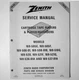ZENITH &reg; TR42 Service Manual - 8 Track Tape Recorder - Models 169-505E 537-01A