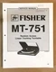 Fisher MT-751 Record Player / Turntable Service Manual *Original*