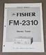 Fisher FM-2310 Stereo Tuner Service Manual D-3723