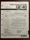 Yamaha GE-40 Stereo Graphic Equalizer Service Manual Original Genuine OEM