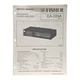 Fisher CA225A Integrated Stereo Amplifier Service Manual