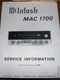 McIntosh MAC-1700 Service Manual  038-348 , Serial  # 10J01 Photocopy