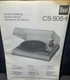 DUAL CS 505-1 Turntable Service Manual Photocopy