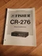 Fisher CR 276 Cassette Deck Service Manual repair 