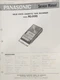 Panasonic - RQ-209S- Solid State Cassette Tape Recorder Service Manual