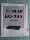 Fisher EQ-285 service manual original repair book stereo graphic equalizer eq
