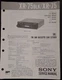 SONY XR-75 BLK XR-75 FM AM Cassette Car Stereo Service Manual Original
