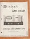 McIntosh MC3500  Service Information Manual - NEW