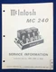 Original McIntosh MC240 / Service Information Manual 