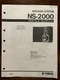 Yamaha NS-2000 Speaker System Service Manual Vintage Original Rare