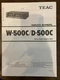 TEAC W-500C D-500C Service Manual **ORIGINAL**